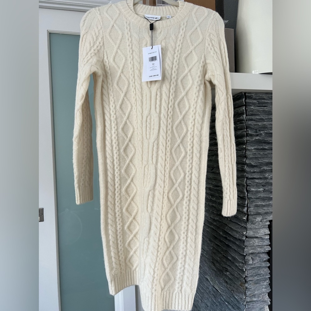 LACOSTE NEW Sweater Dress XS - Alpaca & wool